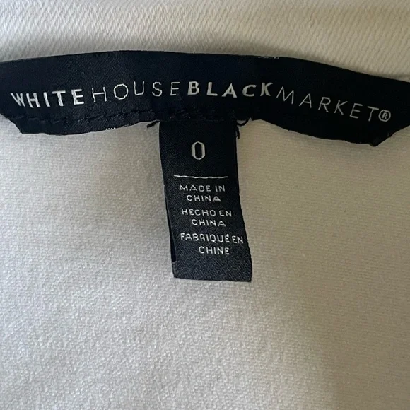 WHBM White Denim Belted Vest Stretch Tortoiseshell Buttons Size 0 - Picture 10 of 11